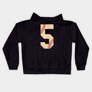 Baseball Number 5 Softball  For Baseball Players Kids Hoodie